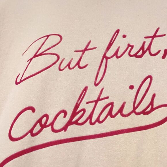 Wildfox Peach Drop Shoulder Cocktails Sweatshirt Sz Large NWOT - Picture 6 of 8